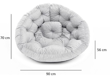 Пуф Kalune Design Kiku Large, серый, 90 см x 56 см x 70 см