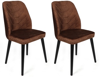 Ēdamistabas krēsls Kalune Design Dallas 526 V2 974NMB1656, matēts, brūna/melna, 49 cm x 50 cm x 90 cm, 2 gab.