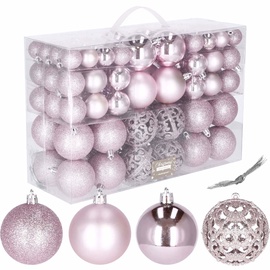 Ziemassvētku eglītes rotaļlieta Springos 10717496, rozā, 60 mm, 100 gab.