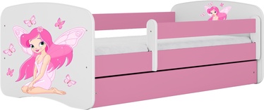 Vaikiška lova viengulė Kocot Kids Babydreams Fairy With Butterflies, rožinė, 164 x 90 cm, su patalynės dėže