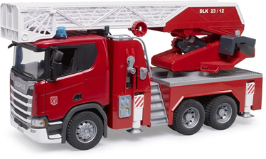 Rotaļu ugunsdzēsēju mašīna Bruder Scania Super Fire Engine 560R, balta/sarkana