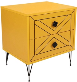 Naktinis staliukas Kalune Design Luna 854KLN3314, geltonas, 40 x 50 cm x 55 cm