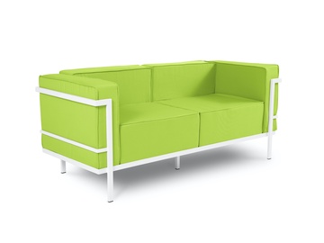 Lauko sofa Calme Jardin Cannes, balta/šviesiai žalia, 70 cm x 164 cm x 70 cm
