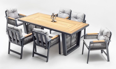 Välimööbli komplekt Floriane Garden Artemis Plus 991DVN1160, antratsiit, 6 istekohta