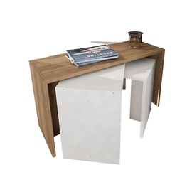 Журнальные столики Kalune Design Cango, коричневый/белый, 29.5 см x 80 см x 39.4 - 45 см