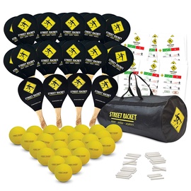 Raketes Schildkrot Street Racket Set 970041, 38 cm x 20 cm, melna/dzeltena