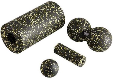 Массажный шарик HMS Massage Set FSBM01, черный/желтый, 150 мм
