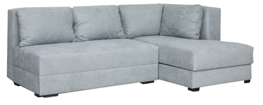 Stūra dīvāns-gulta Bodzio Judyta Classic, gaiši zila/gaiši pelēka, labais, 155 x 225 cm x 77 cm