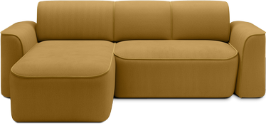 Stūra dīvāns Ume, dzeltena, 190 x 287 cm x 88 cm