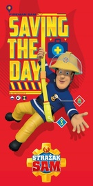 Dvielis vannas istaba Faro Fireman Sam RDY-53, sarkana, 70 x 140 cm