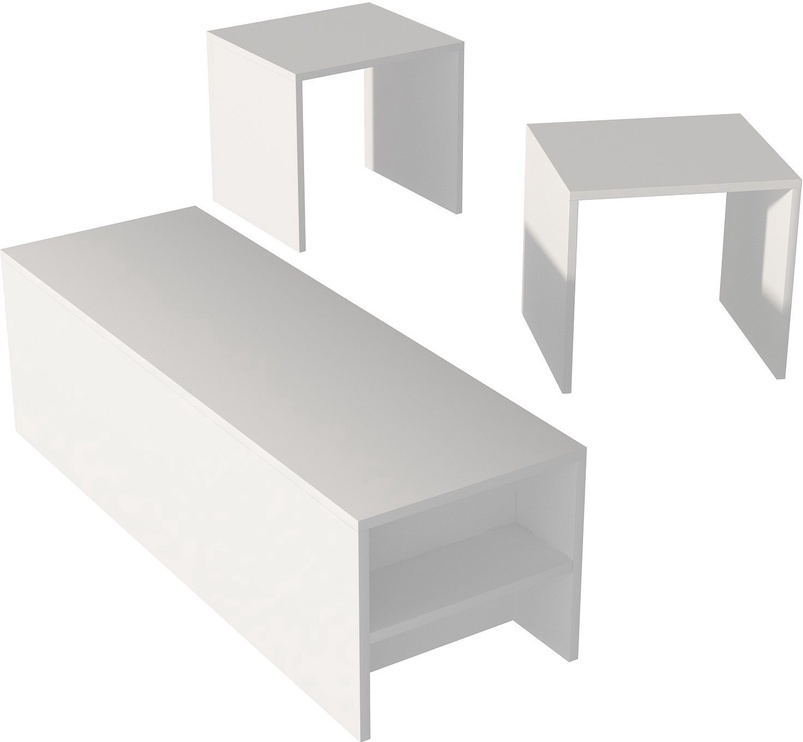 Журнальный столик Kalune Design Mera, белый, 45 см x 120 см x 42 см