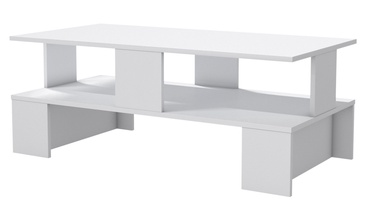 Kafijas galdiņš Kalune Design Evans, balta, 1200 mm x 600 mm x 468 mm
