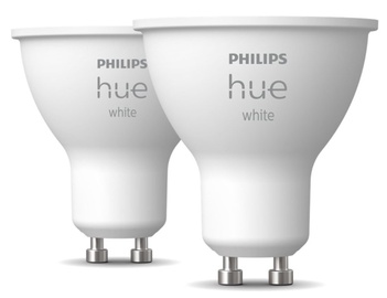 Лампочка Philips Hue LED, PAR16, теплый белый, GU10, 5.2 Вт, 400 лм, 2 шт.