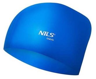 Шапочка для плавания Nils Aqua NQC Solid Long Hair, синий