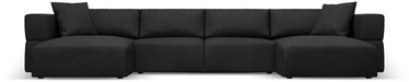 Dīvāns Micadoni Home Tyra Panoramic, melna, 400 x 175 cm x 78 cm