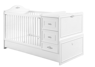 Bērnu gulta Kalune Design Romantic Baby 813CLK1113, balta, 163 x 85 cm