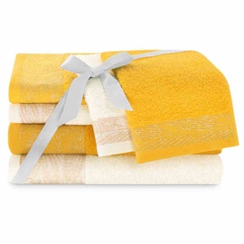 Набор полотенец для ванной AmeliaHome Allium, желтый, 50 x 30 cm/50 x 90 см/70 x 130 cm, 6 шт.