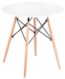 Обеденный стол ModernHome Scandinavian, белый/дерево, 600 мм x 600 мм x 740 мм