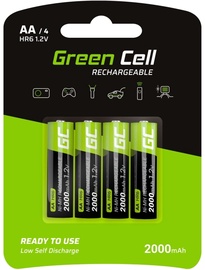 Uzlādējamās baterijas Green Cell GR02 HR6, AA, 2000 mAh, 4 gab.