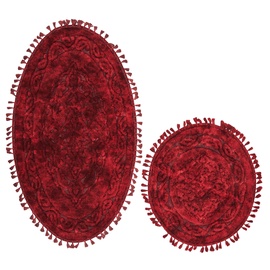 Vannasistabas paklājiņu komplekts Foutastic COTTONKT000528, bordo, 100 cm x 60 cm