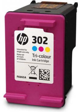 Tintes printera kasetne HP 302, zila/dzeltena/violeta/daudzkrāsaina, 4 ml