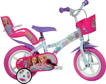 Детский велосипед Dino Bikes Barbie, белый/розовый, 9" (21.59 cm), 12″