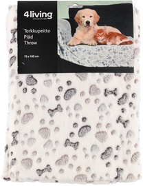 Одеяло для животных 4Living Throw Tassut, белый/серый, 75 см x 100 см