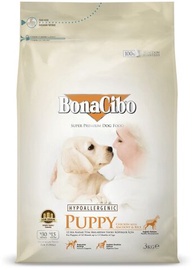 Sausā suņu barība BonaCibo Hypoallergenic Puppy, vistas gaļa/rīsi, 3 kg
