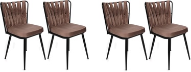 Стул для столовой Kalune Design Kubakly 233 V4 974NMB1607, черный/светло-коричневый, 43 см x 43 см x 82 см, 4 шт.