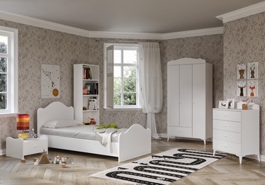 Guļamistabas mēbeļu komplekts Kalune Design Zebra, bērnistabu, balta