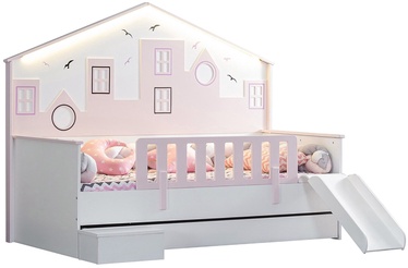 Выдвижная кровать Kalune Design Cýty P-Myy-Kor-Kay, белый/розовый, 100 x 200 см