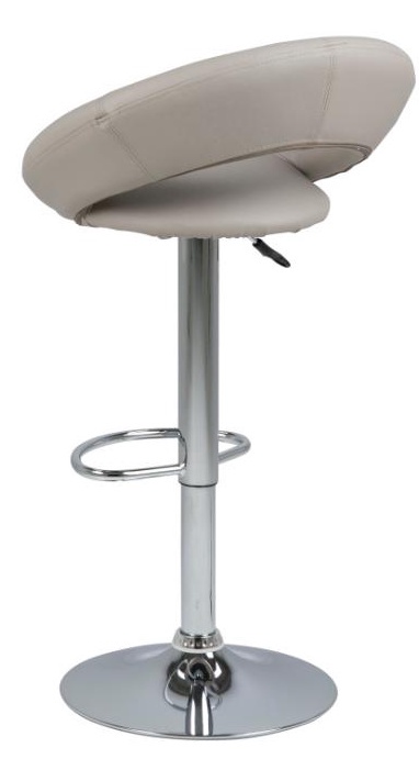 Bāra krēsls Plump, spīdīga, pelēka, 40 cm x 32 cm x 61 - 82 cm