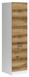 Кухонный шкаф Junona Line, белый/дубовый, 575 мм x 500 мм x 1955 мм