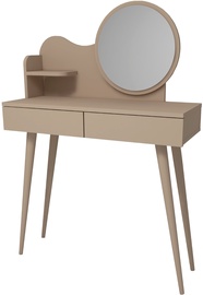 Столик-косметичка Kalune Design Gutty 550ARN2751, бежевый, 90 см x 35 см x 132.2 см, с зеркалом