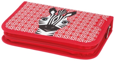 Пенал Herlitz Cute Animals Zebra, красный