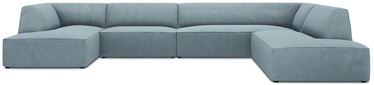 Stūra dīvāns Micadoni Home Ruby Panoramic 7 Seats, gaiši zila, labais, 366 x 273 cm x 69 cm