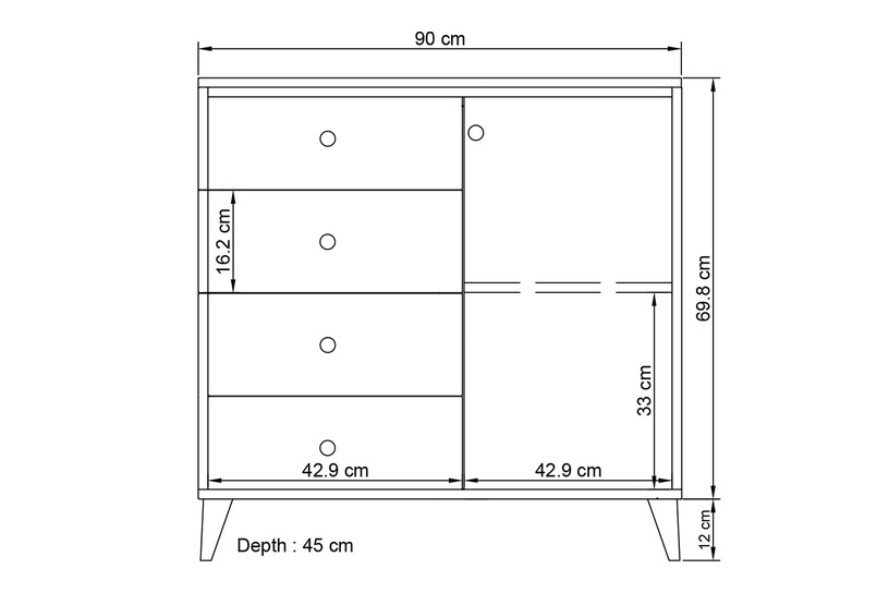 Комплект мебели для спальни Kalune Design Nil 105, комнатные, белый