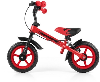 Balansinis dviratis Milly Mally Dragon with brake, raudonas, 10"