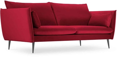 Dīvāns Micadoni Home Agate Velvet, melna/sarkana, 228 x 100 cm x 97 cm