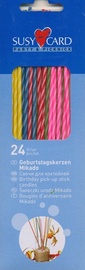 Свеча на день рождения Herlitz Susy Card Mikado, многоцветный, 24 шт.
