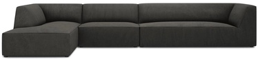 Stūra dīvāns Micadoni Home Ruby 5 Seats, melna/tumši pelēka, kreisais, 366 x 180 cm x 69 cm