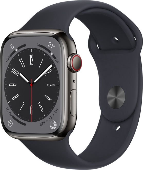 Nutikell Apple Watch Series 8 GPS + Cellular 45mm Stainless Steel LT, grafiit