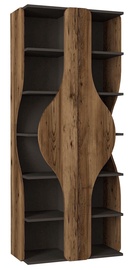 Riiul Kalune Design Otto Bookshelf, pruun/antratsiit, 38.6 cm x 38.6 cm x 180 cm