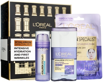 Sejas kopšanas līdzekļu komplekts sievietēm sievietēm L'Oreal Hyaluron Specialist, 175 ml, 20+