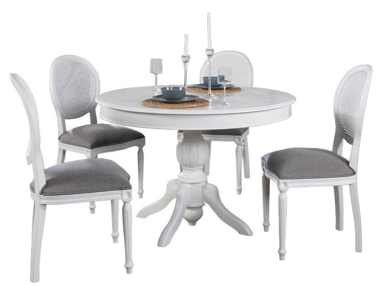 Ēdamistabas komplekts Kalune Design Albero 151, balts/pelēks