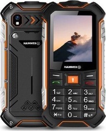 Mobiiltelefon Hammer Boost LTE, must/oranž, 64MB/256MB