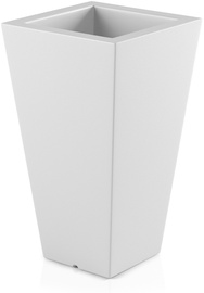 Puķu pods Slim S Light, polietilēns, 41 cm x 41 cm, balta