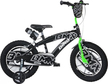 Детский велосипед Dino Bikes BMX, серебристый/черный/зеленый, 14″