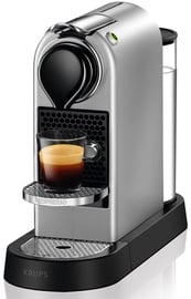 Капсульная кофемашина Krups Nespresso CitiZ XN741B, серебристый/черный