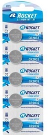 Baterijas Rocket, CR2032, 3 V, 5 gab.